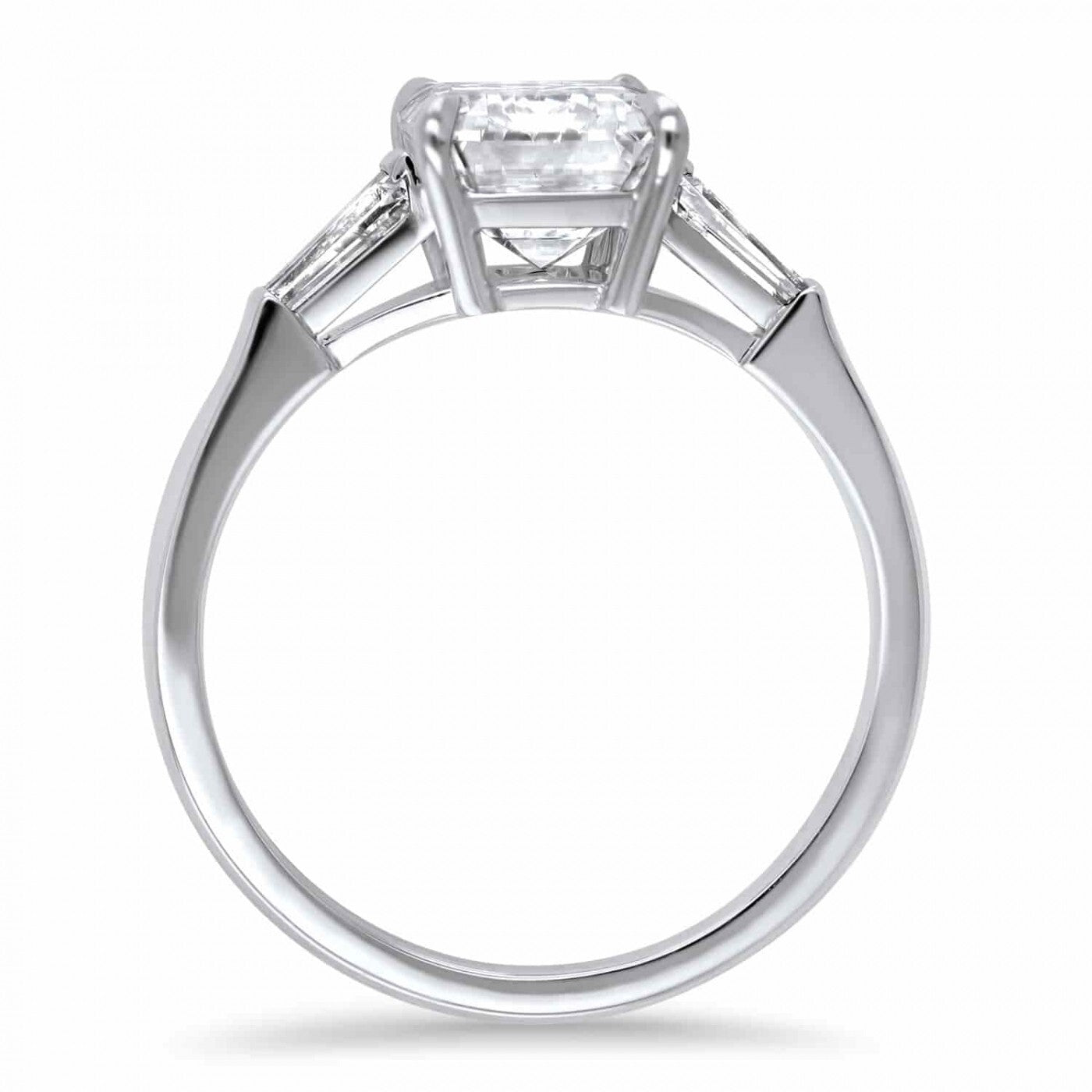 1.55 Ct GIA Authenticated E VS1 Lab Grown Emerald Cut Diamond Ring Platinum