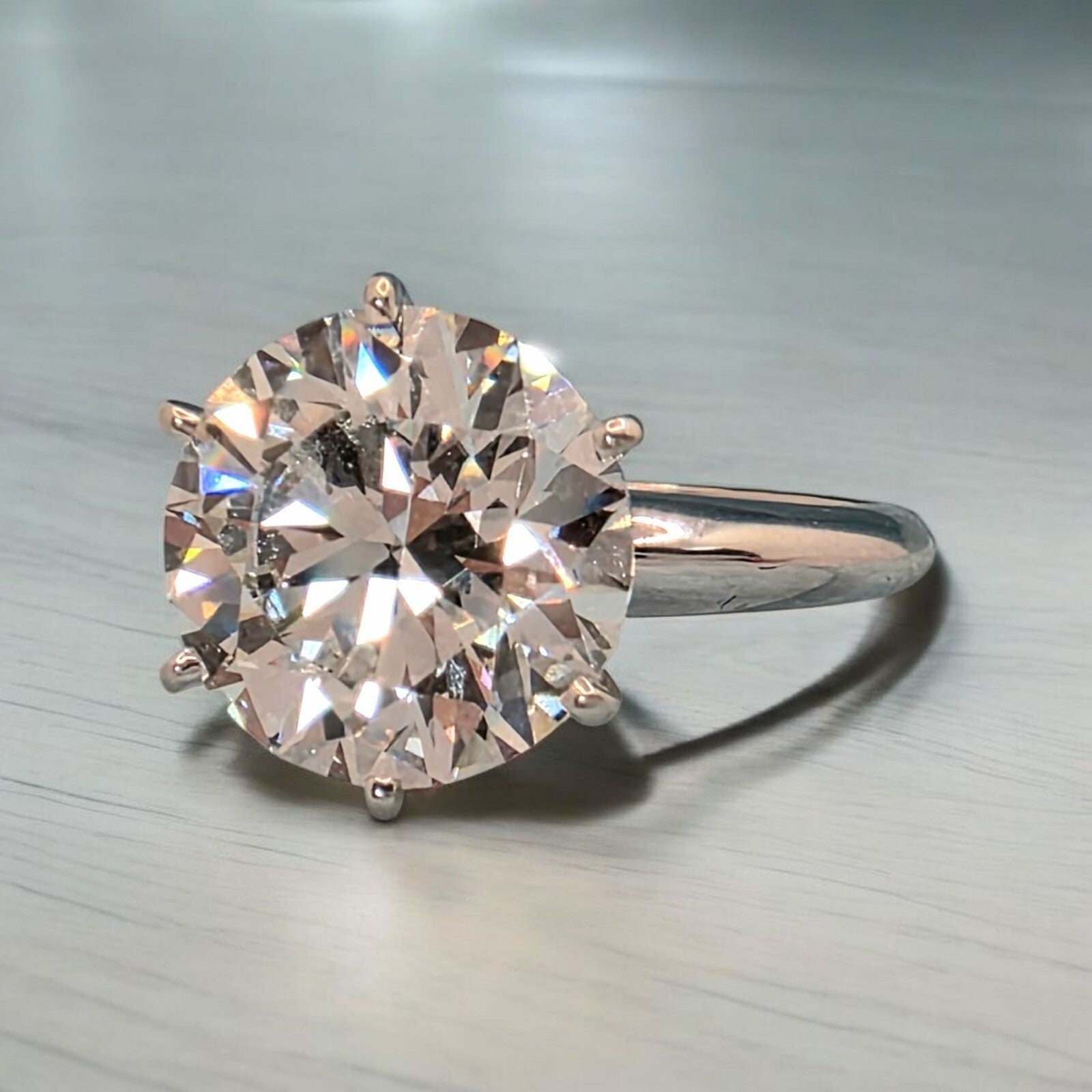 4.00 Ct D VS1 Round Solitaire Platinum Lab Grown Diamond Ring IGI Certified