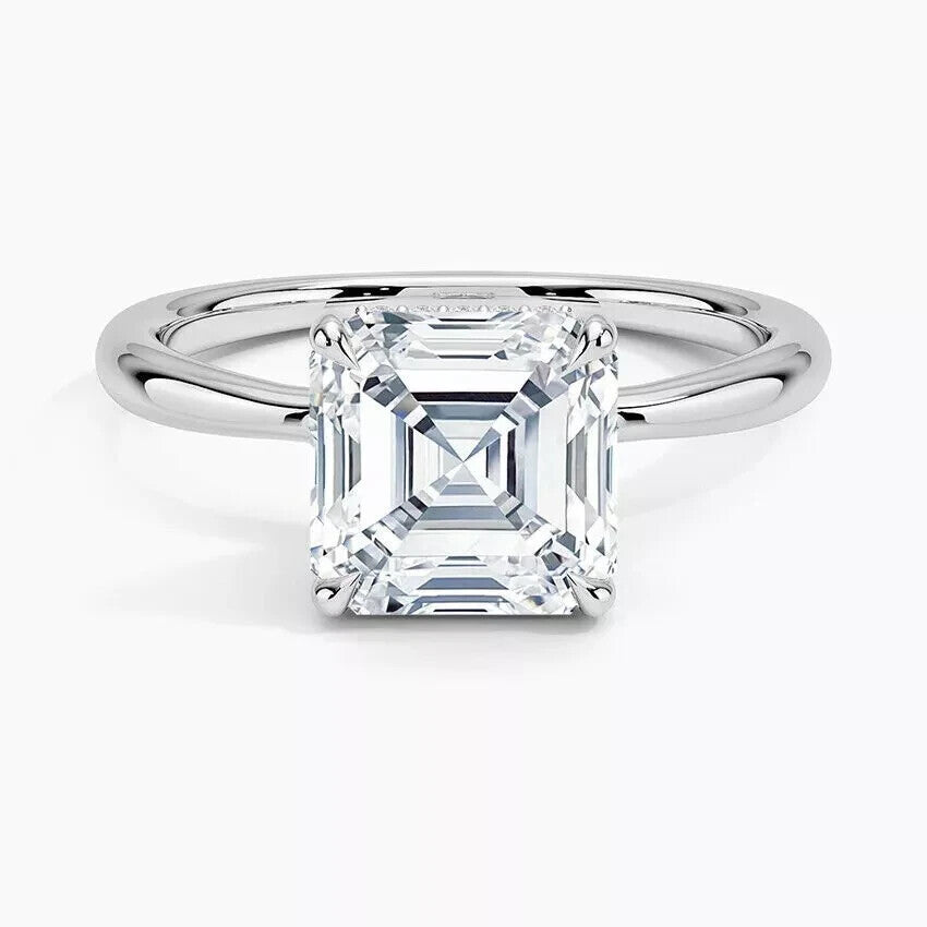 3.00 Carat Asscher Cut E VS1 Diamond Ring Lab Grown Diamond IGI Certified