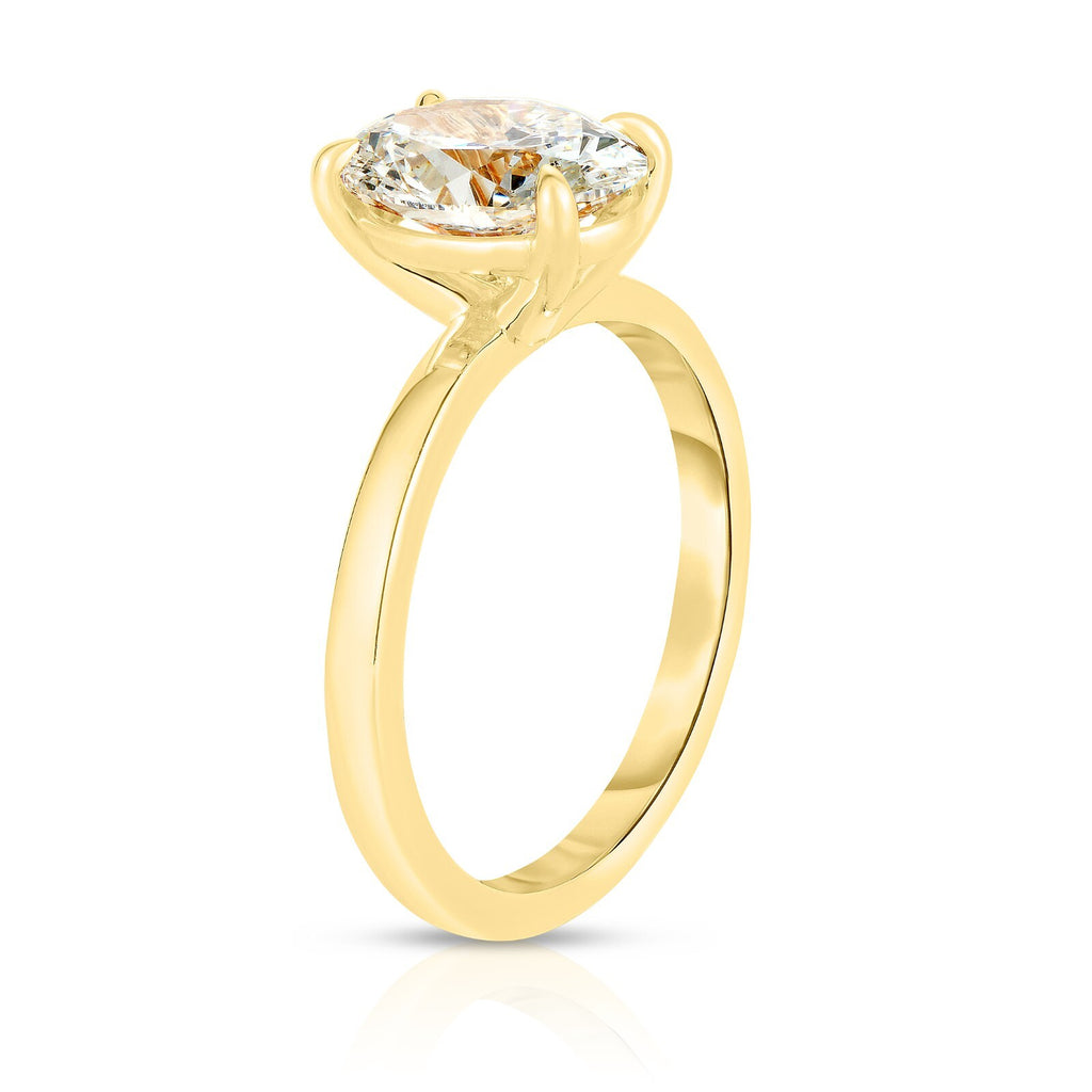 5.00 Carat F VS2 Oval Solitaire 14k Yellow Lab Grown Diamond Ring IGI Certified