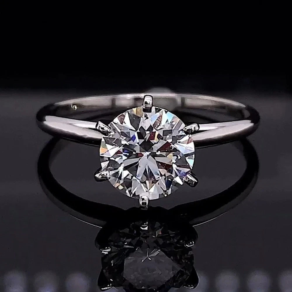 2.50 Ct D VS1 Round Solitaire Platinum Lab Grown Diamond Ring IGI Certified