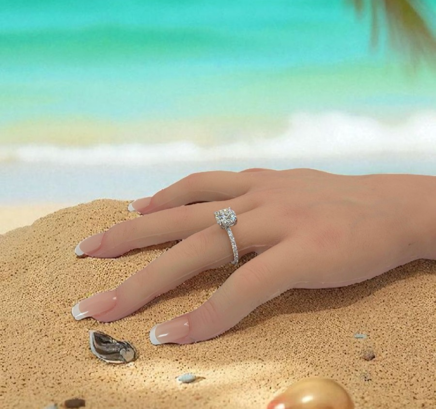 2.52 Ct D VS1 Lab Grown Round Diamond Engagement Ring IGI Certified 14k White