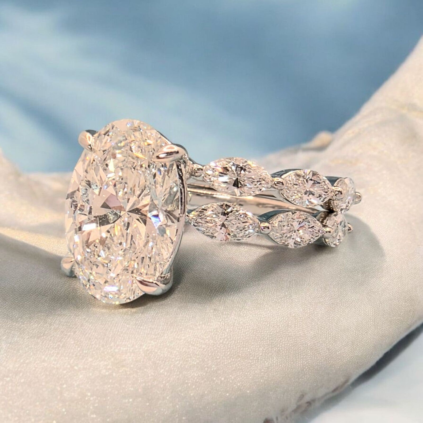 4.75 Ct E VS1 Lab Grown Diamond Engagement Ring IGI Certified Platinum