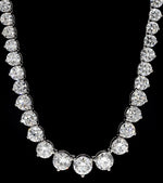Load image into Gallery viewer, 5.75 Ct Lab Grown D VS Diamond Set Women Tennis Necklace In 14k White Gold 17''