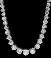 5.75 Ct Lab Grown D VS Diamond Set Women Tennis Necklace In 14k White Gold 17''