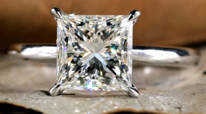 1.50 Carat G VS1 Princess Diamond Ring Lab Grown Diamond IGI Certified 14k White