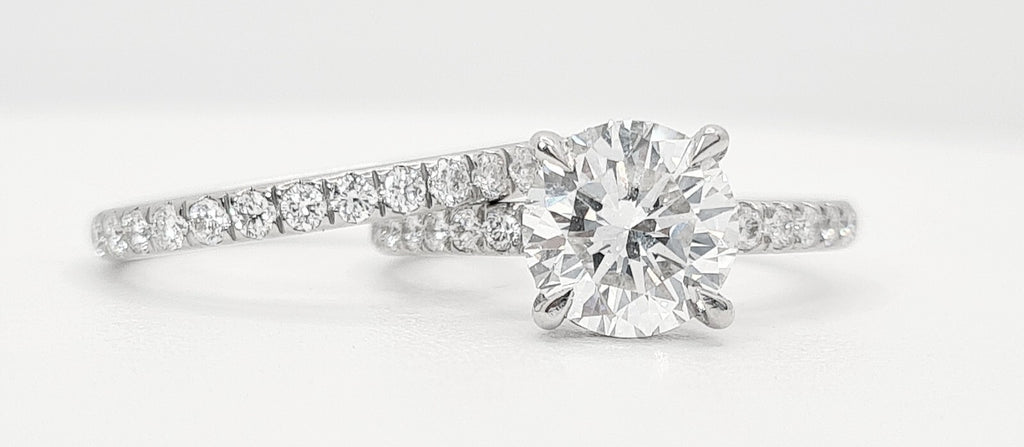 4.00 Ct E VS1 Lab Grown Diamond Engagement Ring With Band IGI Certified Diamond