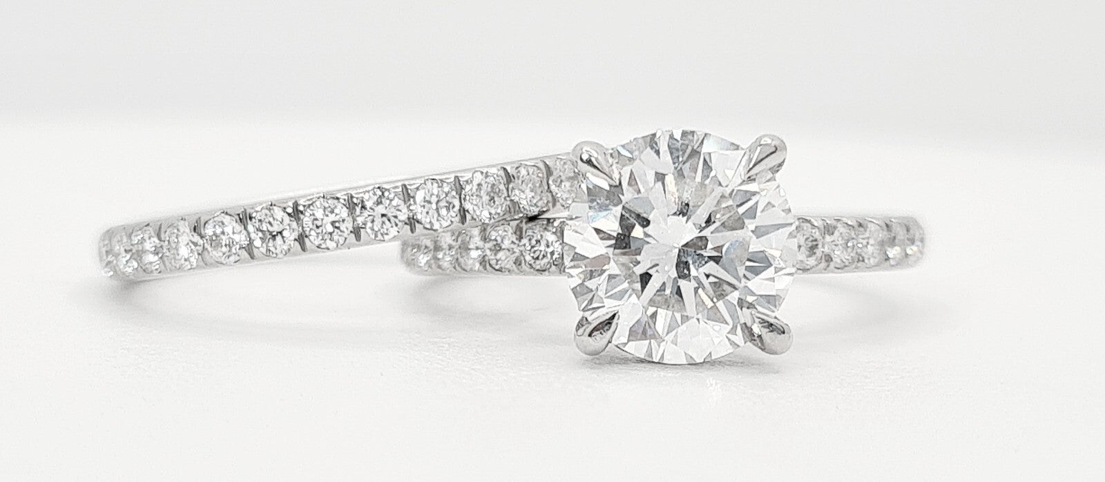 4.00 Ct E VS1 Lab Grown Diamond Engagement Ring With Band IGI Certified Diamond