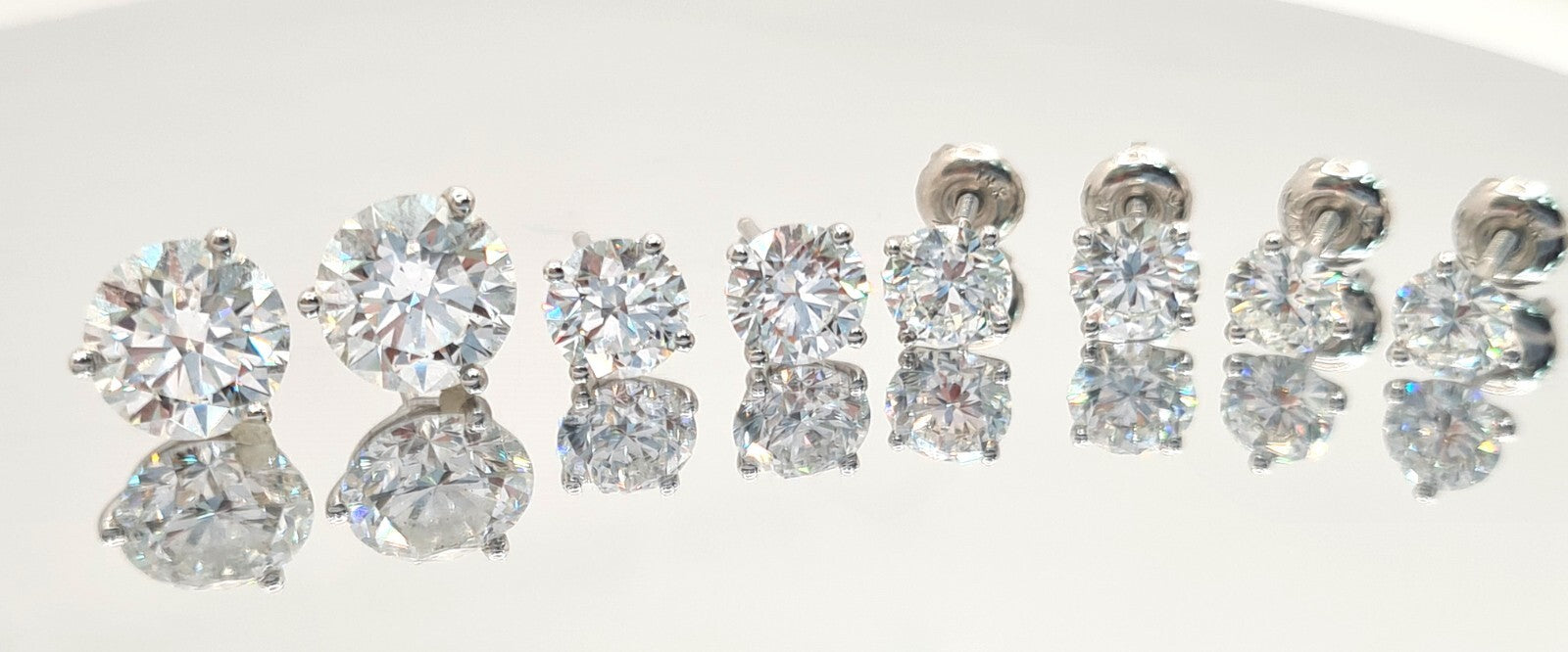 4.00 Ct IGI Certified D VS1 Lab Grown Diamond Stud Earrings 14K White Gold