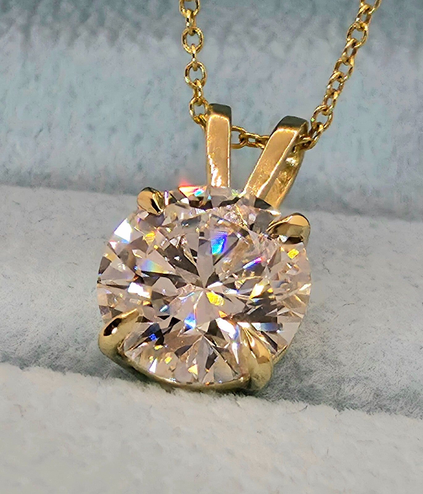 1.00 Ct D VS1 Lab Grown Diamond Solitaire Pendant 14k with Chain IGI Certified