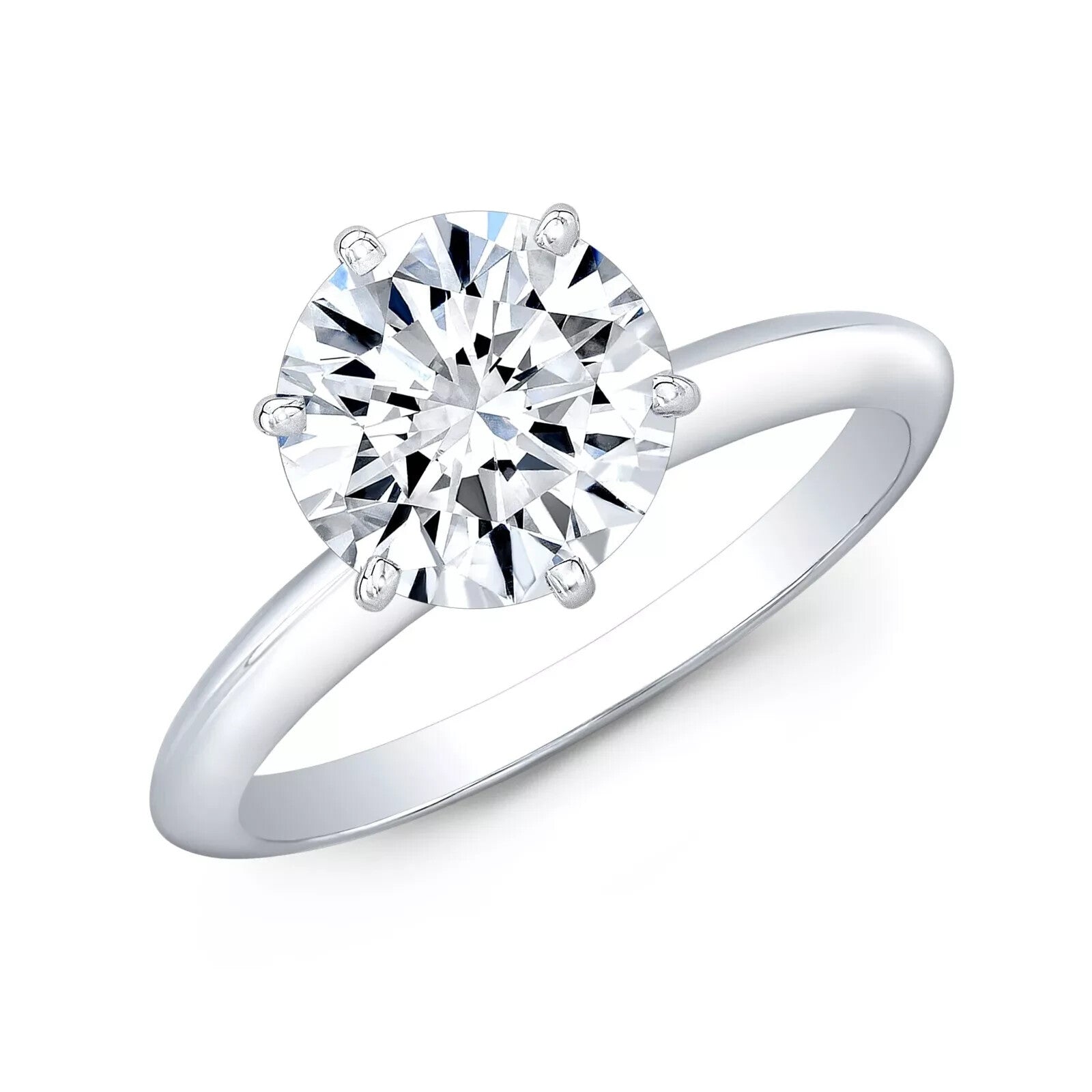 4.05 Ct G VS1 Round Solitaire Lab Grown Platinum Diamond Ring IGI Certified XXX
