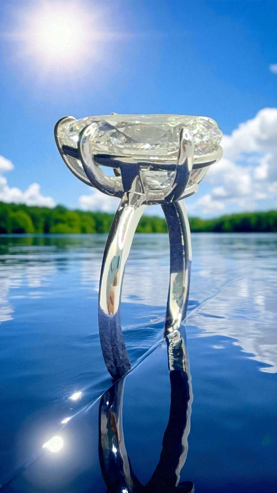 4.00 Ct Pear Shape E VS1 Diamond Ring Lab Grown Diamond IGI Certified 14k White