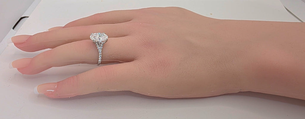 3.43 Ct E VS1 Oval Lab Grown Diamond Engagement Ring 14k White IGI Certified