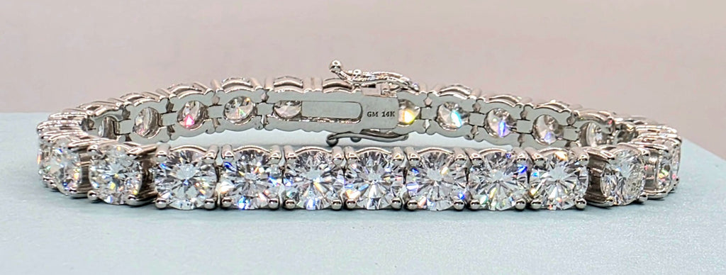 20.61 Ct Lab Grown Diamond Tennis Bracelet 14k White Gold 7" Inches Free Ship