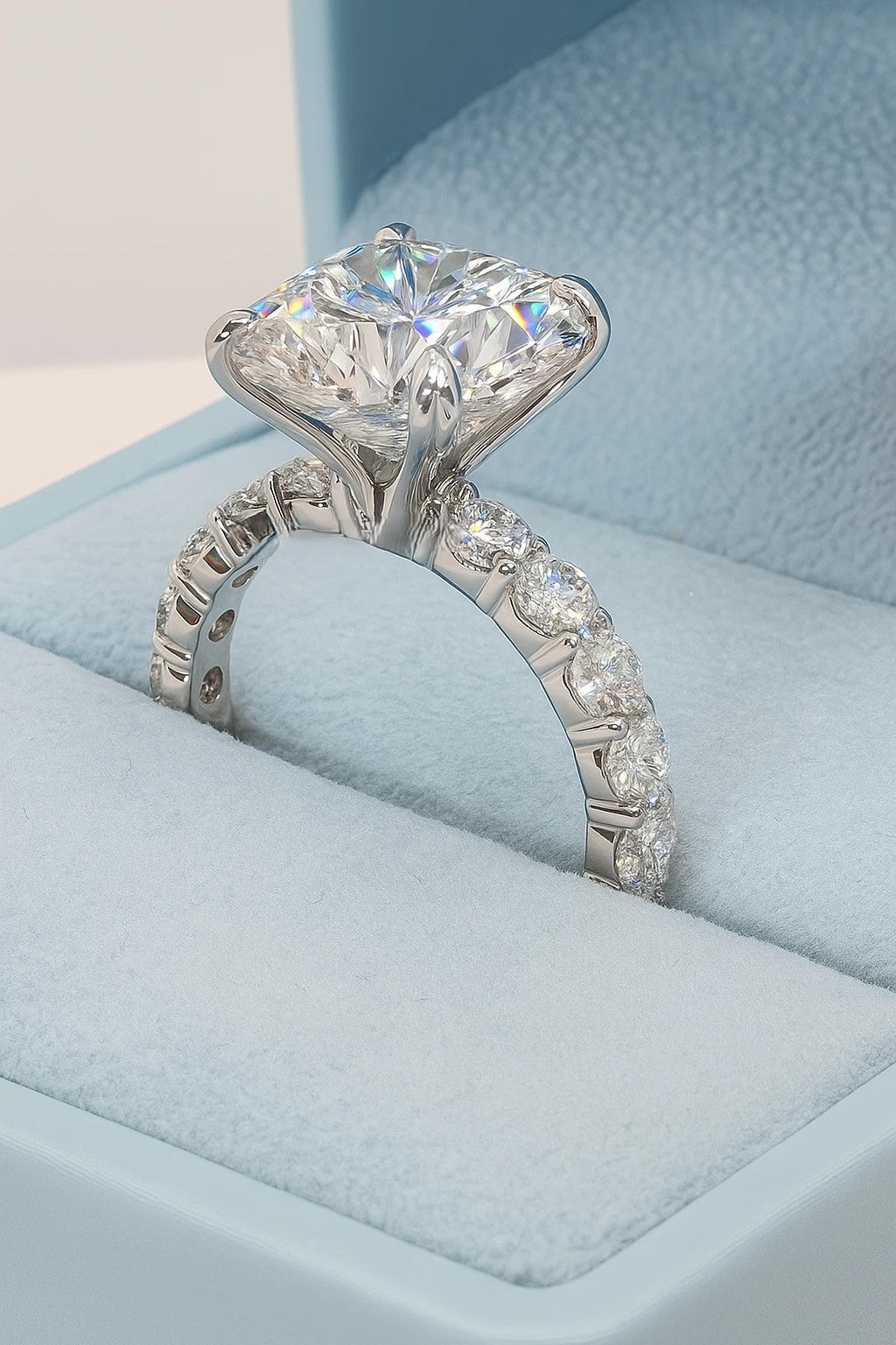 4.60 Ct F VS1 Round Diamond Engagement Ring IGI Certified Lab Grown 14k White