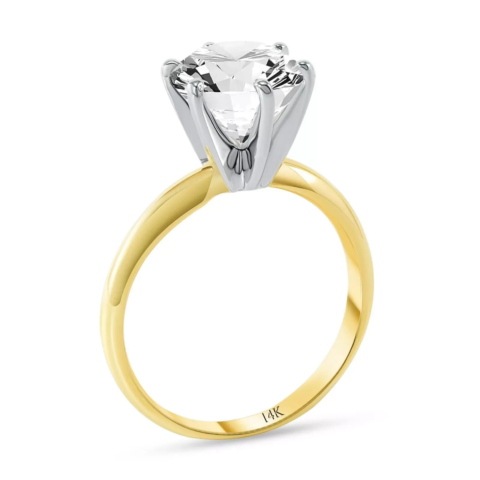 2.75 Ct G/VS Round 14K Yellow Gold Diamond Solitaire Engagement Ring Lab Grown