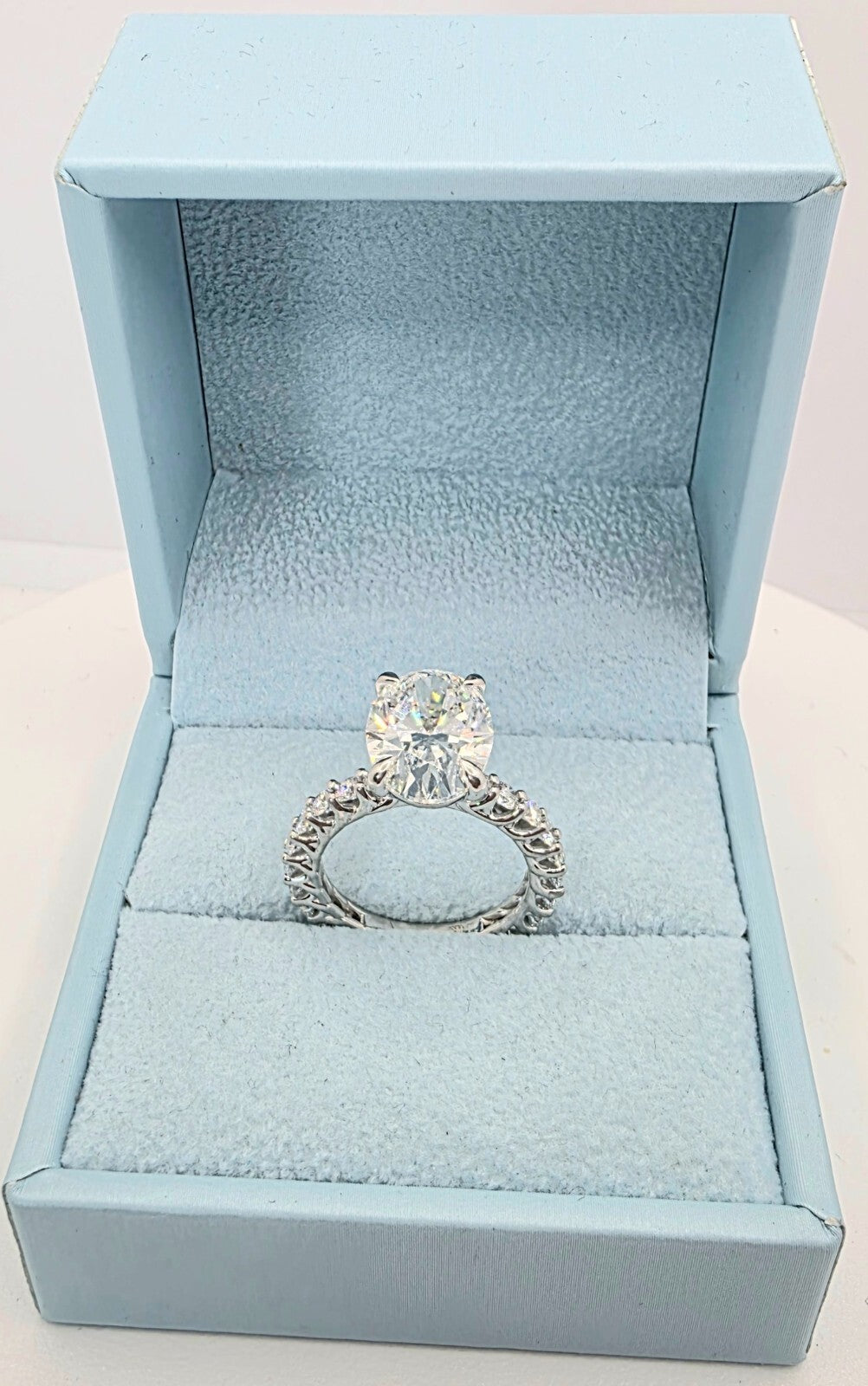 4.52 Ct D VS1 Carat Oval Lab Grown Diamond Ring IGI Certified 14k Gold