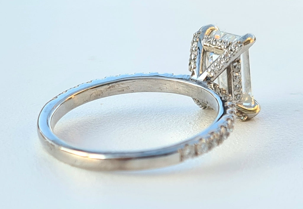 2.37 Carat Emerald Cut Diamond Engagement Ring IGI Certified Lab Grown 14k