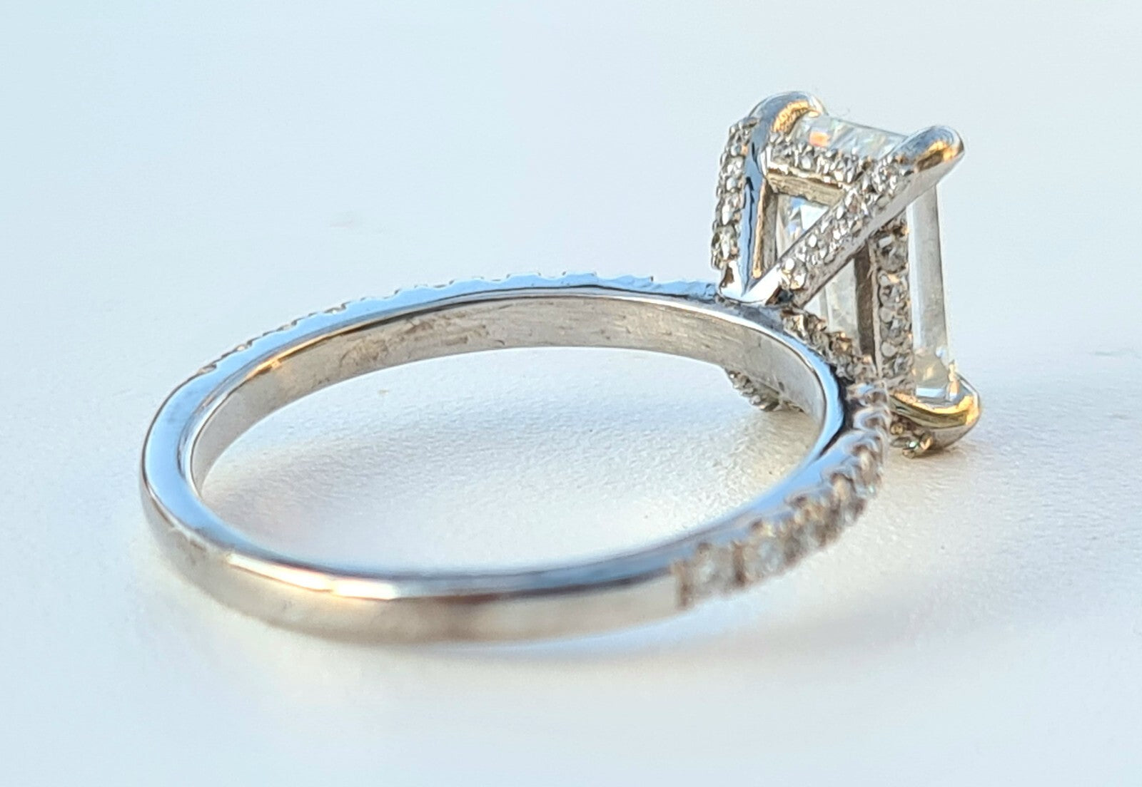 2.37 Carat Emerald Cut Diamond Engagement Ring IGI Certified Lab Grown 14k