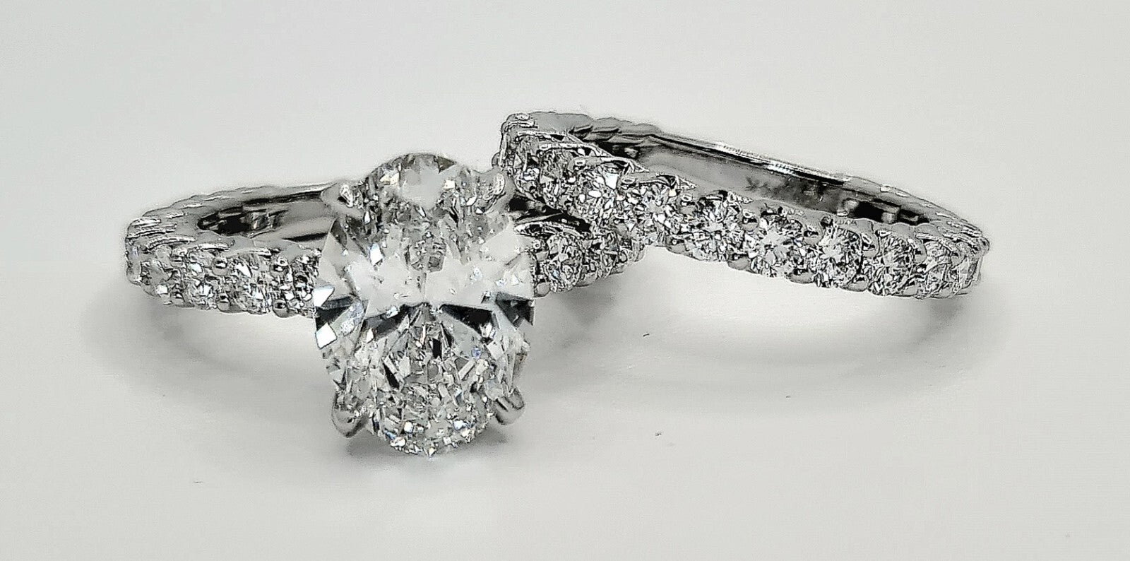 6.68 Ct F VS1 Lab Grown Diamond Engagement Ring With Band IGI Certified Diamond