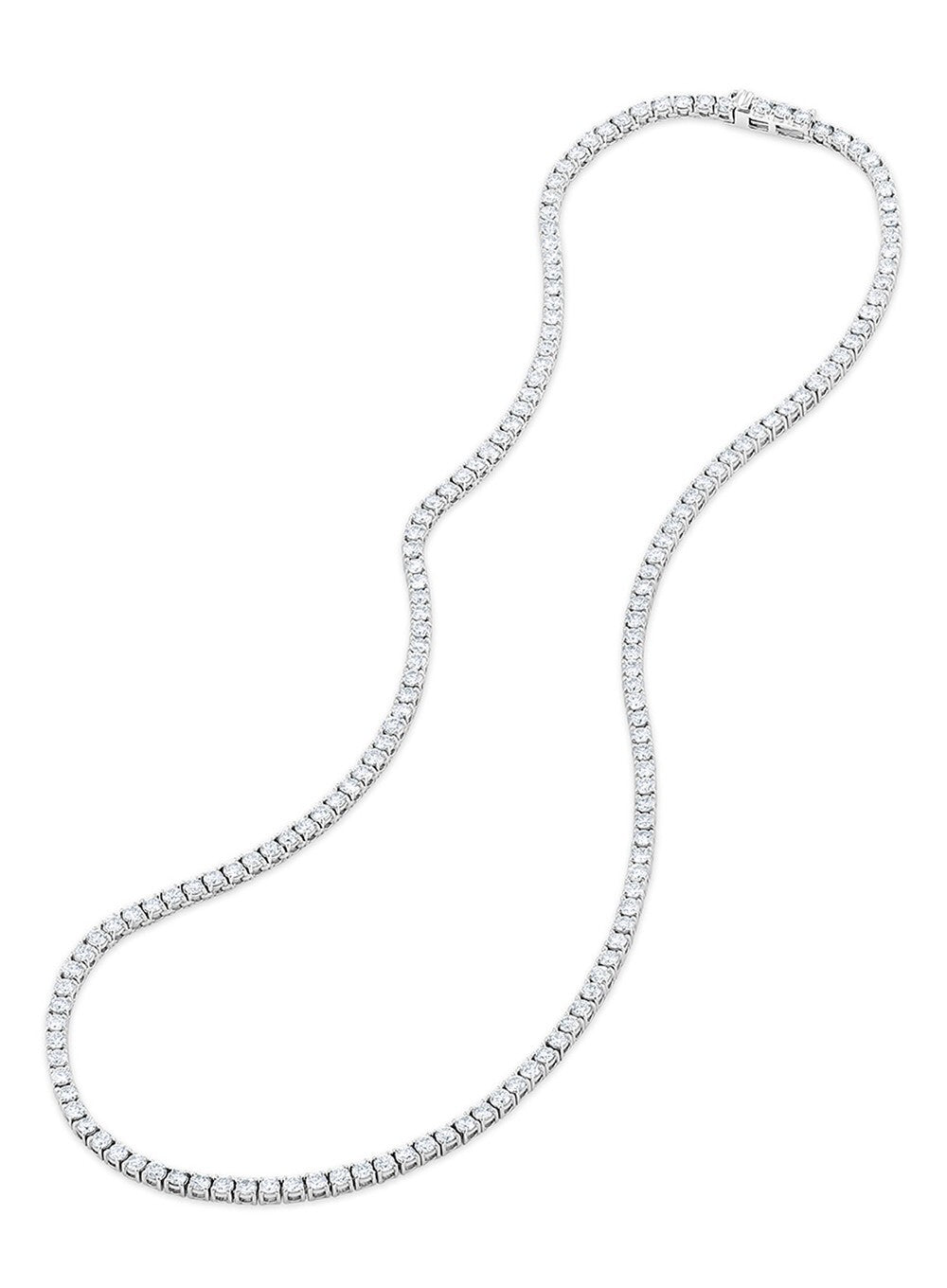 10 Ct 14K White Gold E VS Lab-Grown Eternity Diamond Tennis Necklace, 17” NEW!