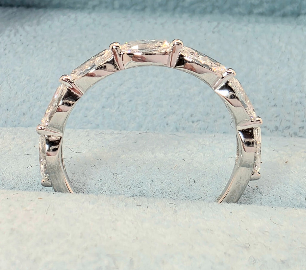 0.80-1.00 Carat Lab Grown Marquise Diamond Wedding Band 14kt White Gold