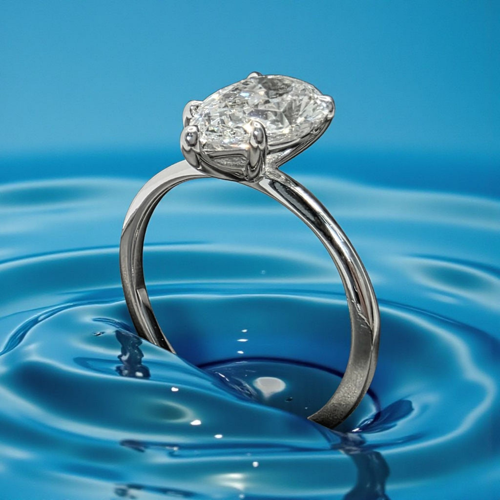 2.00 Ct  D VS1 Pear Shaped Lab Grown Diamond Engagement Ring Platinum