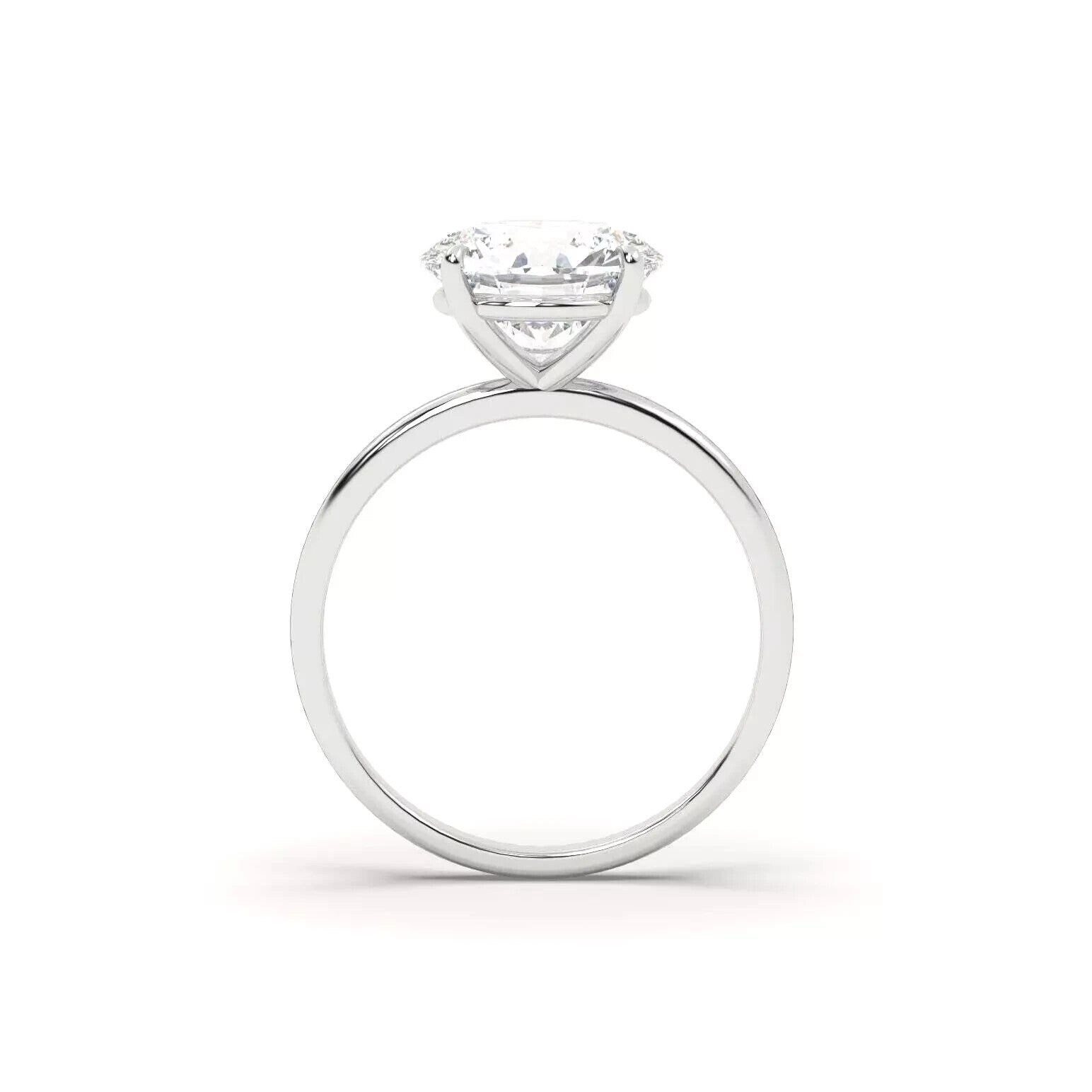 4.00 Ct D VS1 Oval Lab Grown Diamond Engagement Ring IGI Certified 14k White