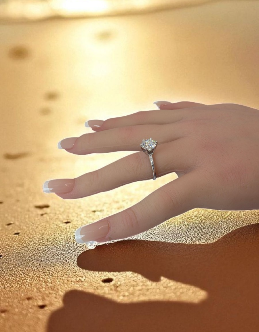 2.00 Ct F VS1 Round Solitaire Lab Grown Diamond Ring IGI Certified 14k Gold