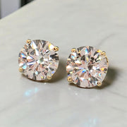IGI F VS1 2 Ct Round Lab Created Grown Diamond Earrings Real 14K Yellow Screw