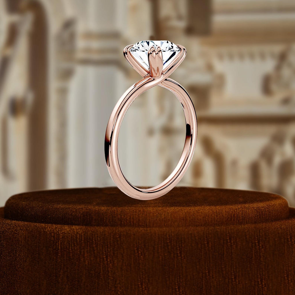 3.00 Ct D VS1 Round Lab Grown Diamond Ring 14k Gold IGI Certified GIA Authentic