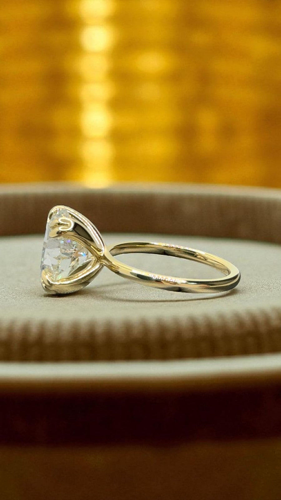 3.00 Ct D VS1 Round Lab Grown Diamond Ring 14k Gold IGI Certified GIA Authentic