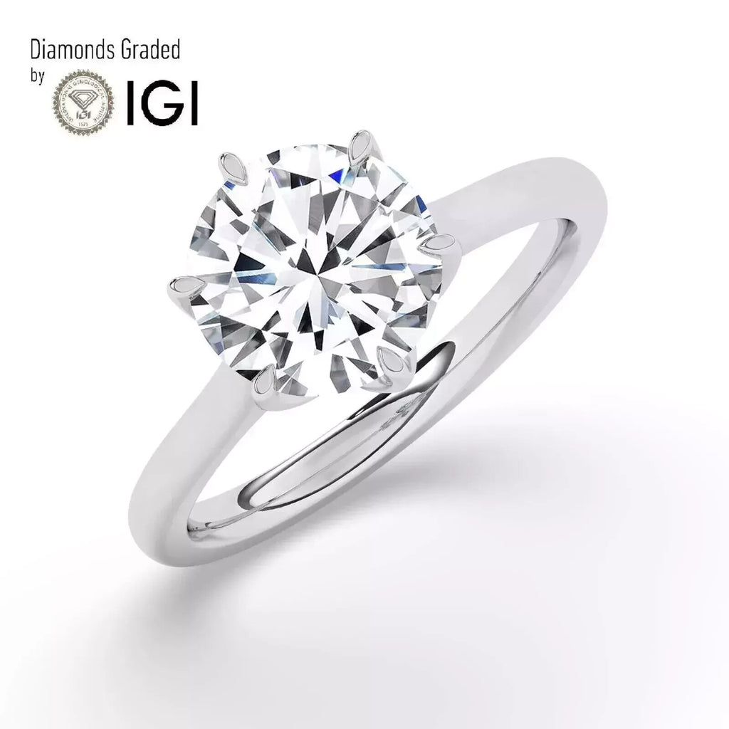2.00 IGI Certified D VS1 Platinum Lab Grown Round Diamond Ring