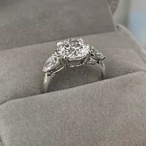 2.30 Ct Round Cut IGI Certified Lab Grown Diamond Wedding Ring 950 Platinum