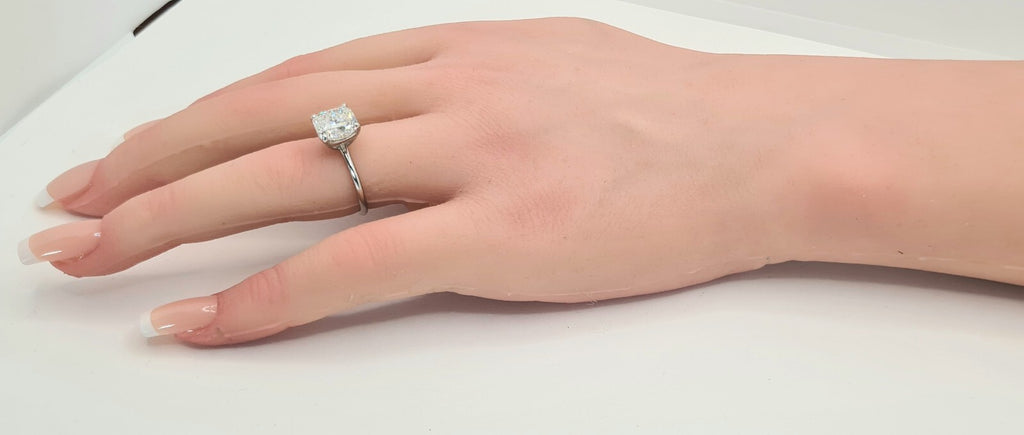 3.00 Carat F VS1 Cushion Diamond Ring Lab Grown Diamond IGI Certified Platinum