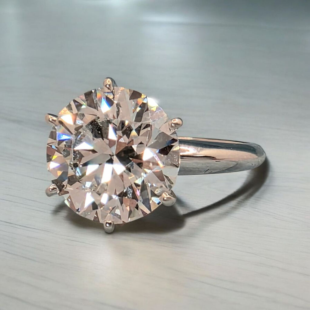 5.00 Ct E VS1 Round Solitaire Platinum Lab Grown Diamond Ring IGI Certified