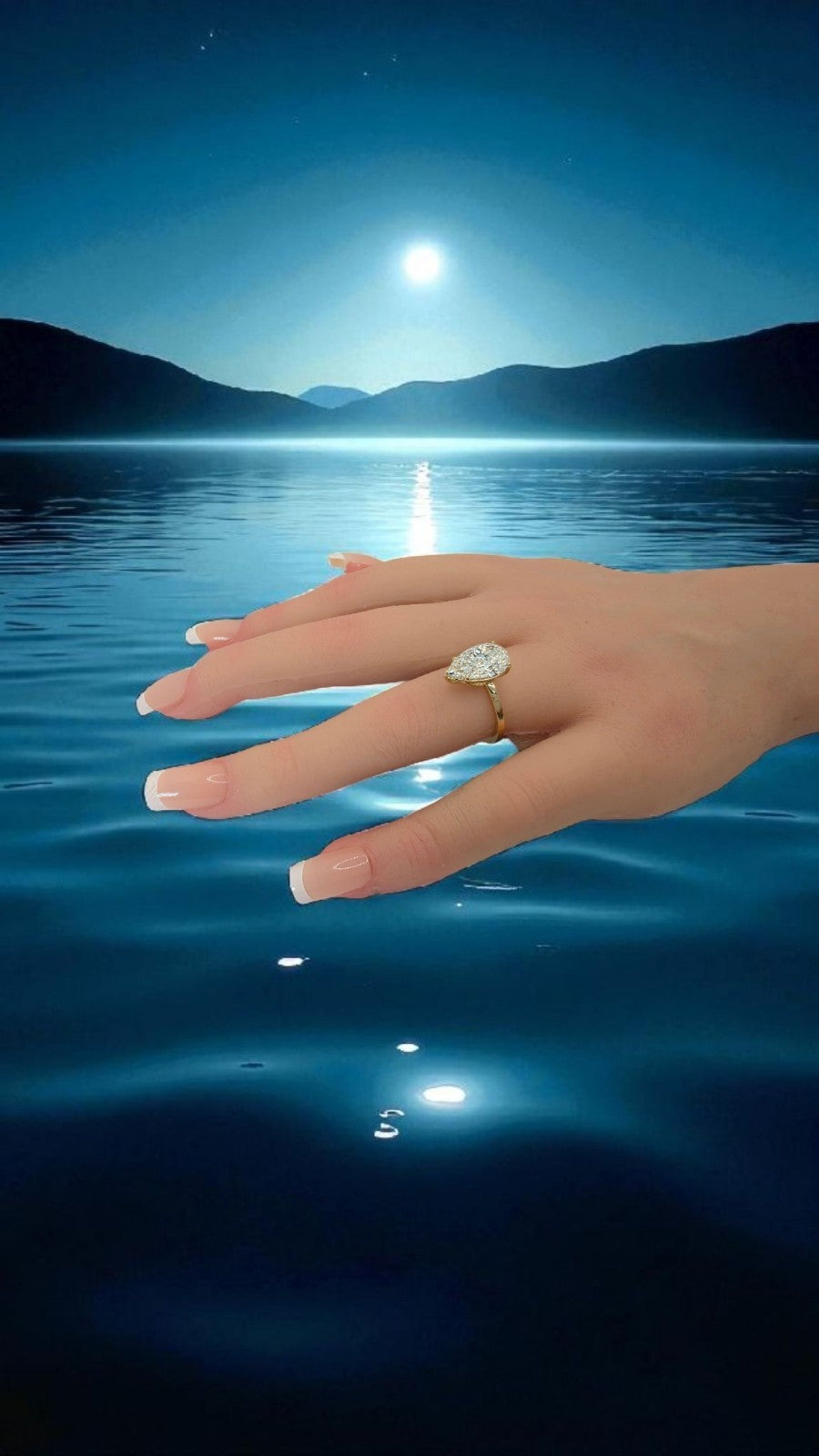 3.00 Ct D VS1 Pear Shaped Lab Grown Diamond Engagement Ring Set in 14k Gold