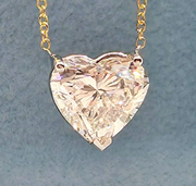 2.00 Ct D VS1 Lab Grown Heart Shaped Diamond Pendant 14k Gold IGI Certified