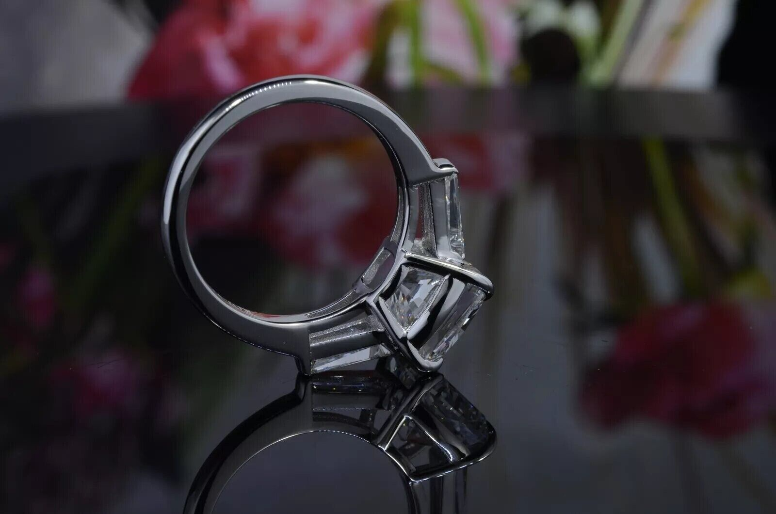 4.40 Ct E VS1 Cushion Lab Grown Diamond Ring 14k White Gold IGI Certified