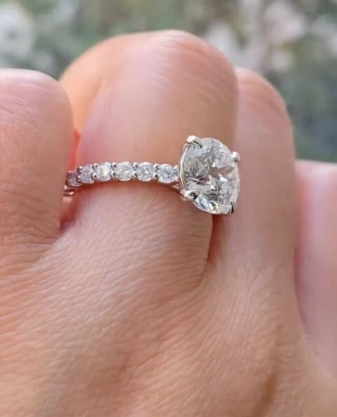 4.08 Ct D VS1 Round Diamond Engagement Ring IGI Certified Lab Grown Platinum