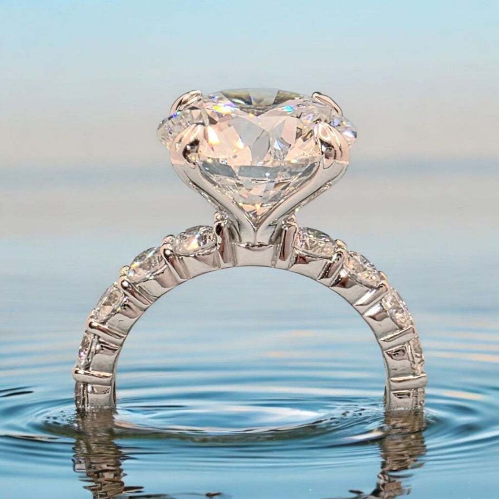 5.60 Ct E VS1 Round Diamond Engagement Ring IGI Certified Lab Grown Platinum