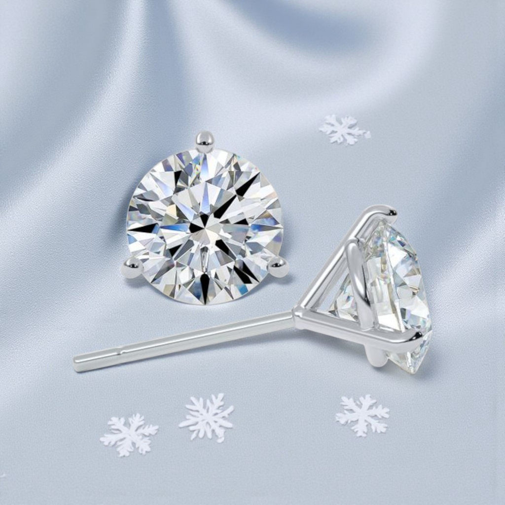 4.00 Ct IGI Certified E VS1 Lab Grown Diamond Stud Earrings 14K White Gold