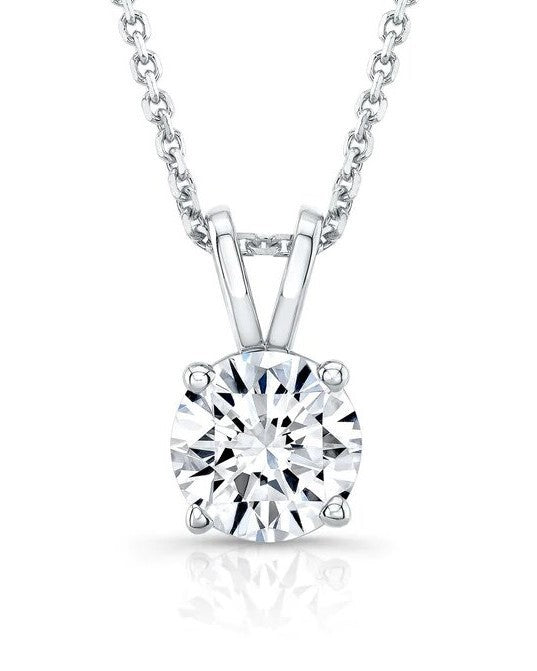 2.50 Ct Round Lab Grown Diamond 4 Prong Pendant 14k White Gold IGI Certified