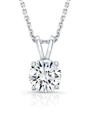 2.50 Ct Round Lab Grown Diamond 4 Prong Pendant 14k White Gold IGI Certified