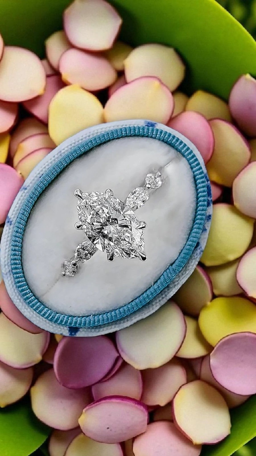 5.00 Carat Marquise Diamond Ring IGI Lab Grown 14K White Gold IGI Certified