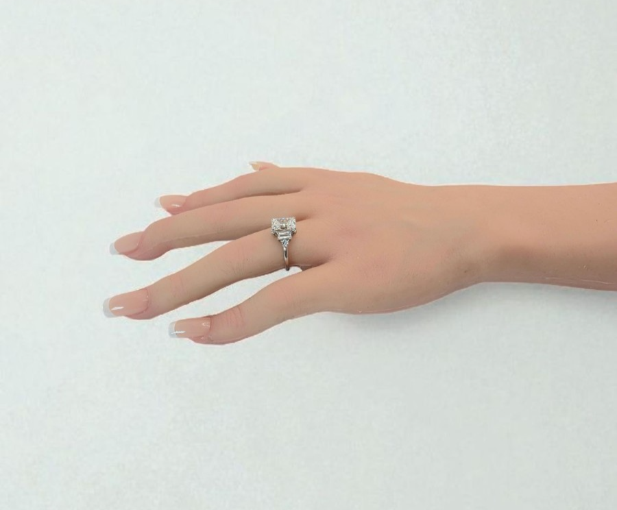 2.30 Ct Radiant D VS1 Platinum Lab Grown Diamond Ring IGI Certified