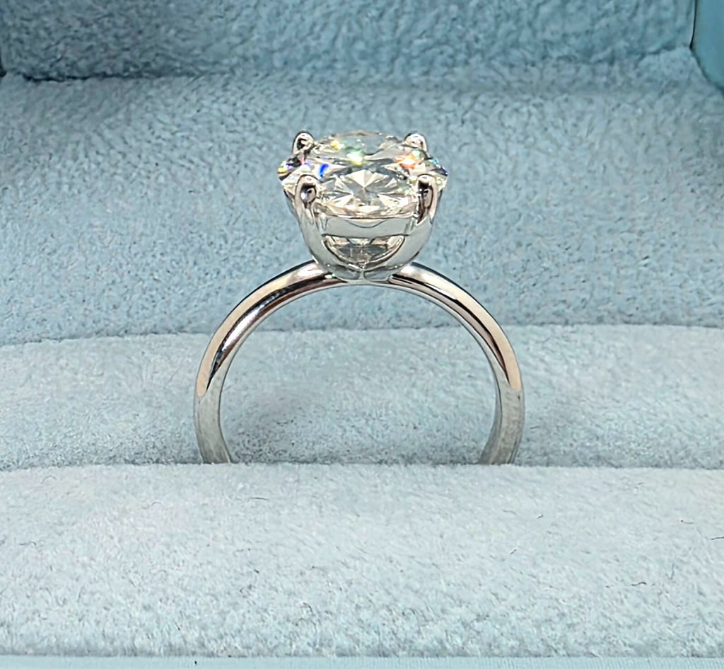 4.02 Ct H VS1 Oval Lab Grown Diamond Ring IGI Certified White Gold