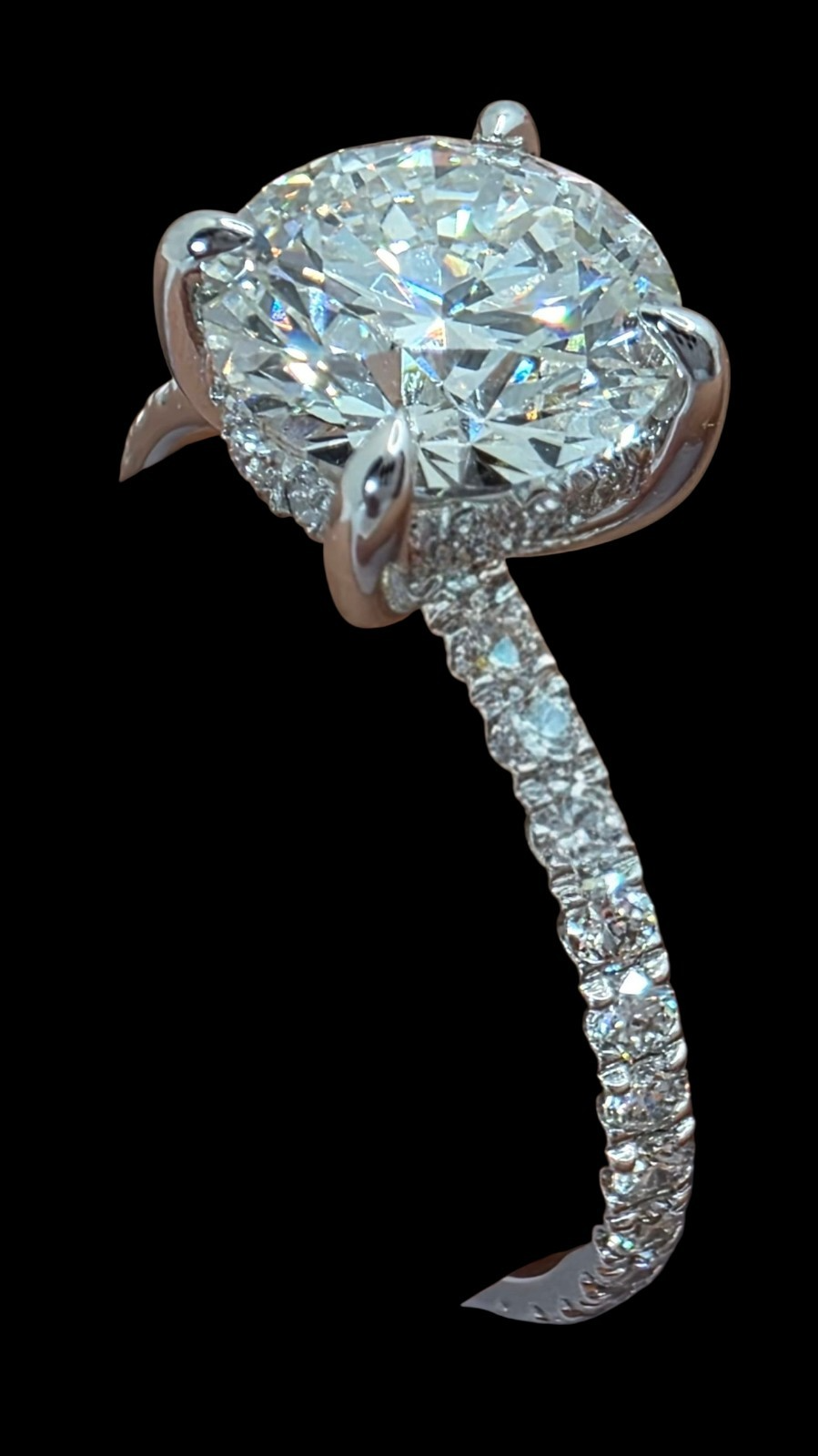 2.52 Ct D VS1 Lab Grown Round Diamond Engagement Ring IGI Certified 14k White