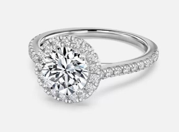 2.50 Ct E VS1 Round Diamond Engagement Ring IGI Certified Lab Grown 14k White