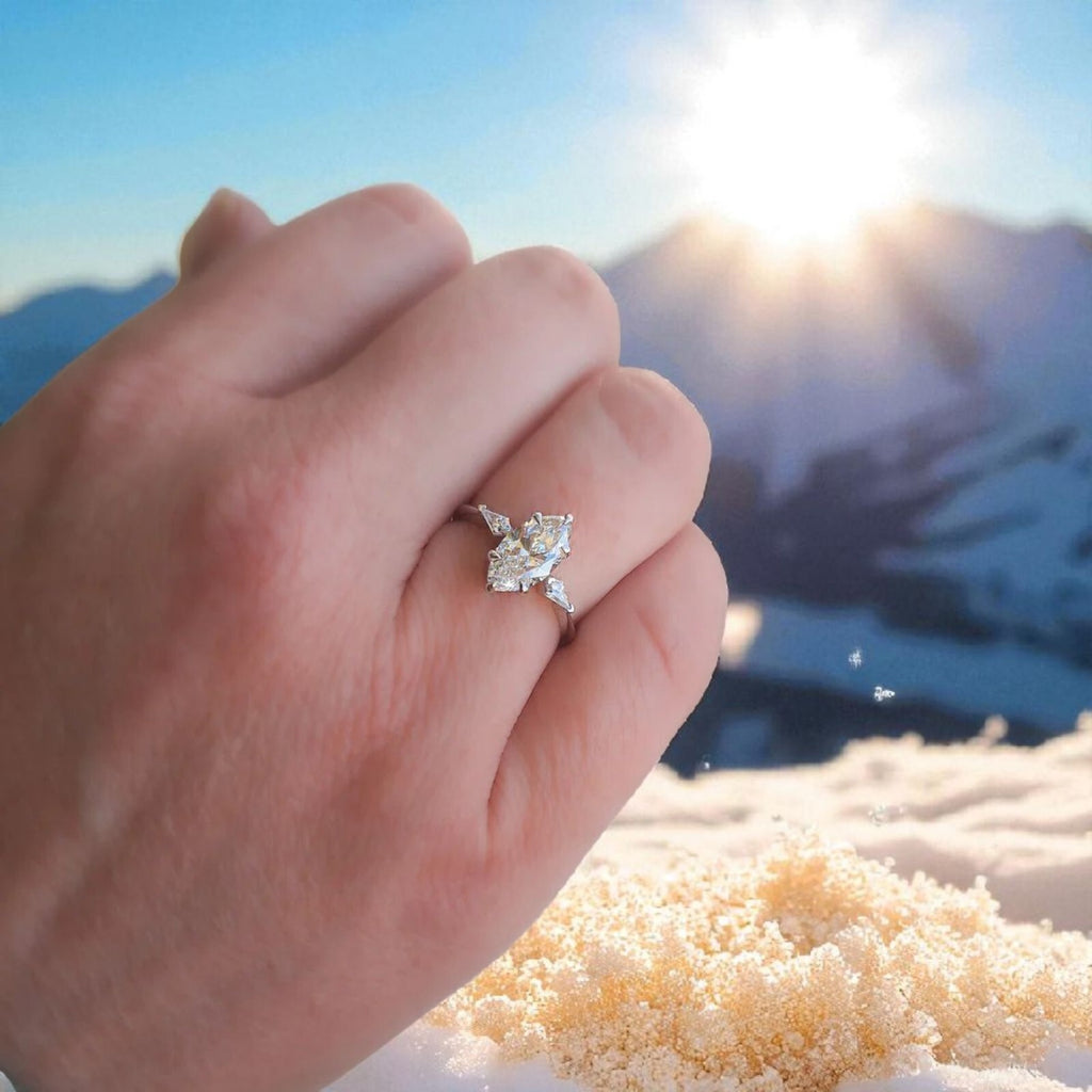 2.30 Ct D VS1 IGI Certified Marquise Lab Grown Platinum Diamond Ring